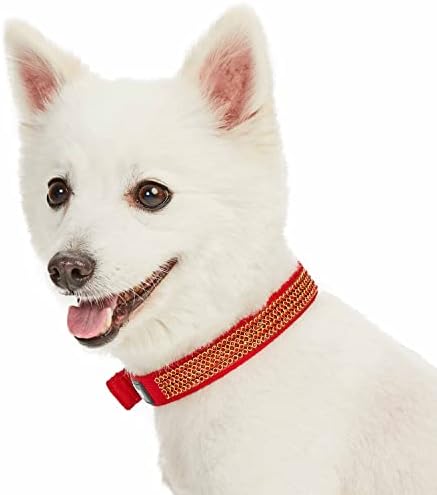 Blueberry Pet Sparkling Rhinestone Adjustable Dog Collar with Metal Buckle, True Red, Neck 17-20.5", for Large Breed