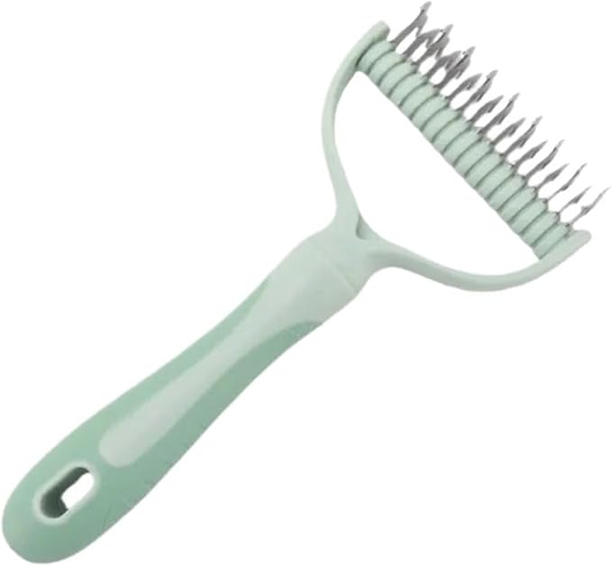 Dual-Sided Cat Grooming Brush - Stainless Steel Deshedding and Dematting Tool | Pink