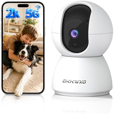 2K Indoor Security Camera, Dual-Band WiFi Pet Cam for Baby & Home
