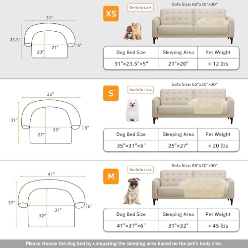 Calming Dog Bed Furniture Protector Mat, XS, 31"x23.5"x5", Beige