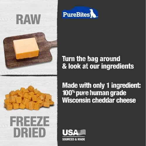 PureBites Cheese Single Ingredient Freeze Dried Dog Treats, 4.2 oz