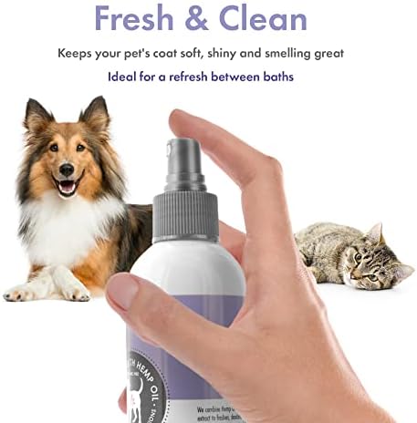 Petkin Hemp Fragrance for Dogs and Cats - with Hemp Oil & Calming Lavender Extract, 8 oz - Soothes, Calms & Conditions - Keeps Pet Smelling Great - for Home, Travel & Use on Pet Bedding