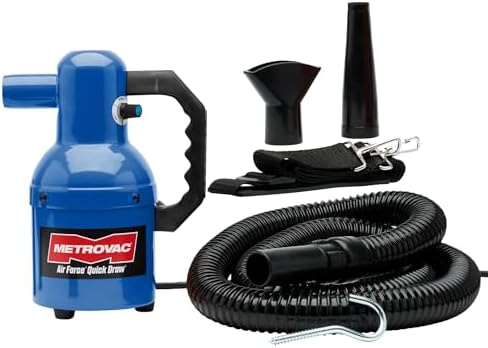METROVAC Quick Draw Baby Blue Dog Dryer | Portable Pet Dryer & Dog Blow Dryer | 1.3 HP Variable Speed USA