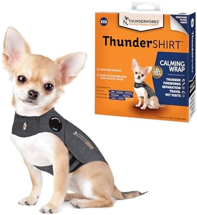 ThunderShirt for Dogs Calming Anxiety Vest, XXS, Small, Gray