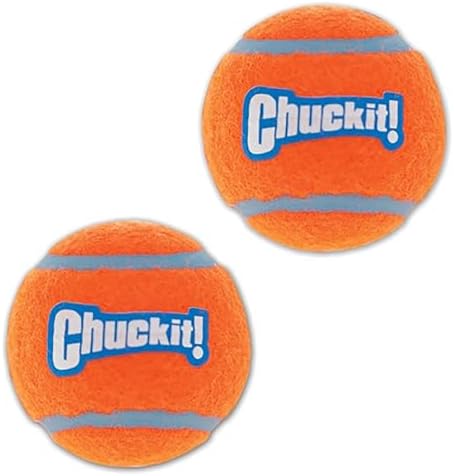Chuckit! Dog Tennis Ball Dog Toy, Medium (2.5 Inch Diameter) for Dogs 20-60 lbs, Shrink Wrap Pack of 6
