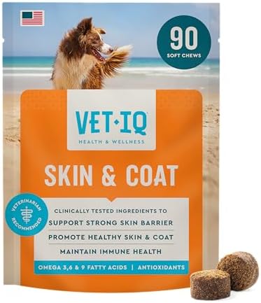 VetIQ Skin and Coat Supplement for Dogs, 90ct