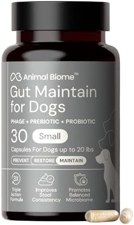 Animal Biome Small Dog Pre and Probiotics, S Boulardii, Gut Maintain, 30 Ct