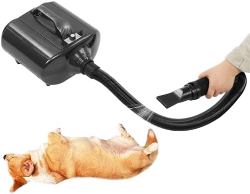 Professional Pet Hair Dryer for Dogs&Cats,3600W High-Speed Dog Dryer with Adjustable Temperature (77-149℉) & Airspeed (98-230 ft/s),with 2 Nozzles for Home Use,Pet Salon,60dB Quiet Drying (Black)