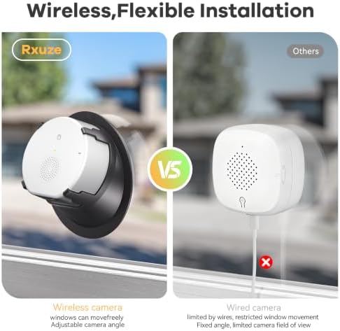 Rxuze 2.5K 4MP Indoor Window Camera, Wireless Cameras for Home Security