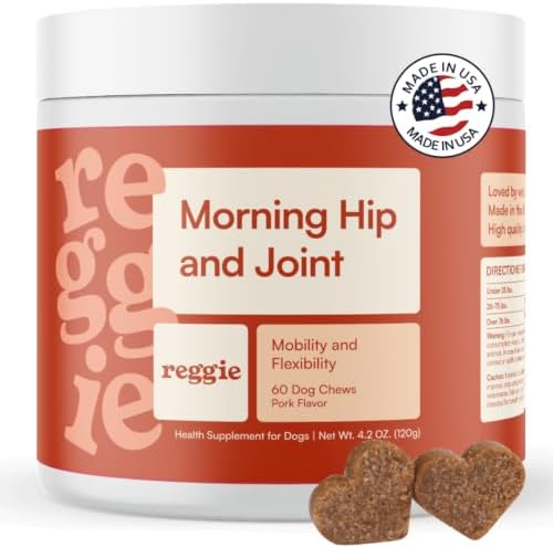 Reggie Hip & Joint Supplements for Dogs | Glucosamine, MSM & Chondroitin for Mobility, Cartilage & Pain Relief | Natural Dog Joint Support Chews | Vet-Approved & Made in USA | 60 Soft Chews