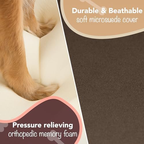 Friends Forever Chester Calming Orthopedic Dog Bed, Cocoa Brown, 36"x28"x9"