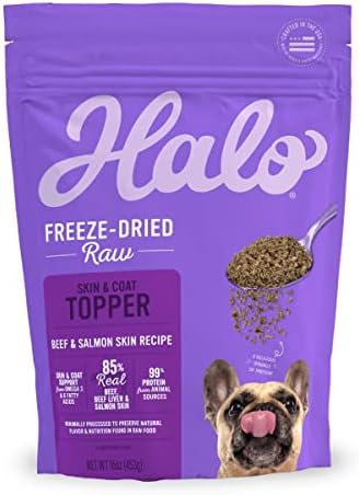 Halo Freeze-Dried Raw Dog Food Topper, Beef & Salmon Recipe, 1 lb