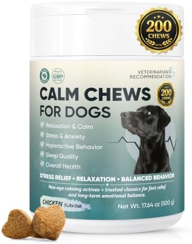 Calming Chews for Dogs 200ct-Dog Calming Chews for Stress & Anxiety Relief, 200-Pack, 200ct