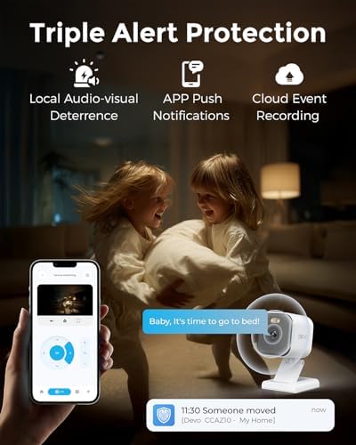 Devo 2K QHD Indoor Security Camera, WiFi 6, Full-Color Night Vision