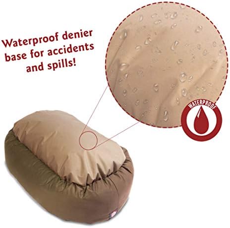 Majestic Pet Bagel Calming Dog Bed, 40 Inch Large, Round, Washable, Khaki