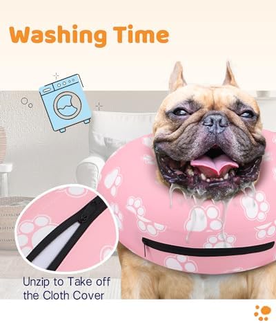 Supet Inflatable Dog Cone Collar Alternative After Surgery, Doggie Neck Donut Collar Recovery E Collar for Neuter, Soft Dog Cone for Small Medium Large Dogs