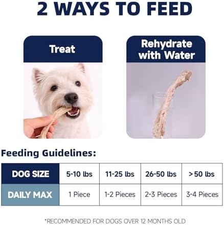 Freeze Dried Beef Ribs Dog Treats, Single Ingredient, Natural Chew Bone, Gentle on Teeth and Stomach, High Protein Training Chews with Calcium,100% New Zealand Veal Ribs, 5.29 oz