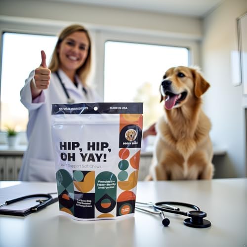 Hip Hip Oh Yay! Canine Hip & Joint Supplement Soft chew with Glucosamine, Chondroitin, Green Lipped Mussel, MSM, Hyaluronic Acid, Boswellia and so Much More!