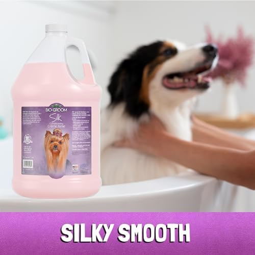 Bio-Groom Silk Creme Rinse Dog Conditioner - Conditioner for Dogs & Puppies, Residue Free Wash, Cruelty Free, Rehydrates Skin & Strengthens Coats, Gentle & Safe - 12 Fl Oz 1-Pack