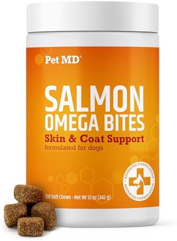 Pet MD Salmon Omega Bites and Hydrocortisone Spray Bundle - Allergy and Itch Relief Bundle for Dogs