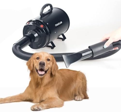 Dog Dryer for Pet Grooming, Pet Hair Dryer with Heater, Black