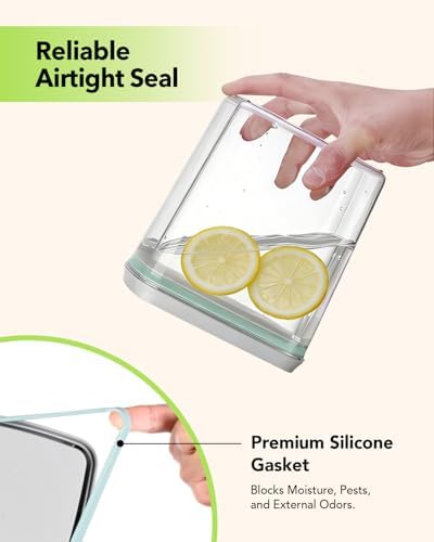 Dog Food Storage Containers Set with One-Touch Lid, 2-Pack, 2.8 QT