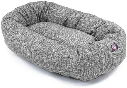 Majestic Pet Bagel Calming Dog Bed 32 in Medium, Round Washable, Lt. Black
