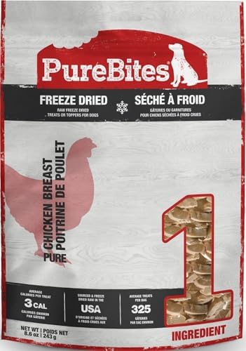 PureBites Chicken Single Ingredient Freeze Dried Dog Treats, 8.6 oz