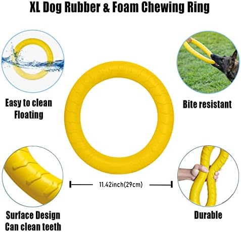 Dog Balls Toy for Aggressive Chewers (Yellow Ring)