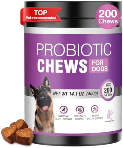 Probiotics for Dogs 200pcs Dog Probiotics for Digestive Health Bacon