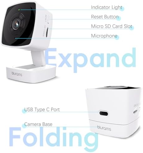 blurams 2.4G/5G Cameras for Home Security, 2K Pet Camera Indoor with Phone App, Window Security Camera w/Motion Detection, 2-Way Talk, IR Night Vision