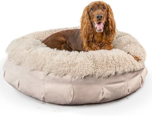 Best Friends by Sheri Ultra Calming Pouf Bed, Large, Tan, 36"x36"