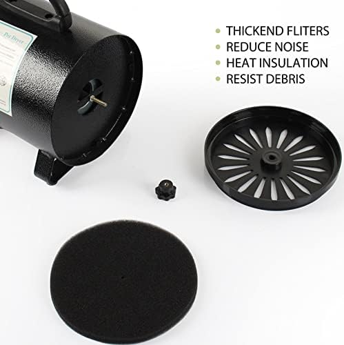 Dog Hair Dryer, High Velocity Pet Hair Force Dryer Adjustable, Dog Grooming Dryer with Heater Dog Blow Dryer for Small Medium Large Dogs Cats Pets,Black