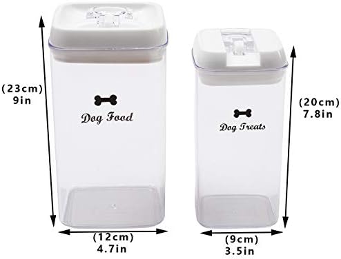 Pethiy Dog Food and pet Treats Storage Container, 2-Pack, Clear