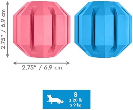 KONG Puppy Activity Ball, Natural Rubber Teething Toy, Small Puppies, Blue | Soft & Durable KONG Natural Rubber Activity Ball for Teething Puppies That Eases Aching Teeth & Sore Gums