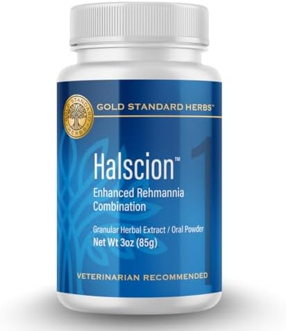 Halscion Cognitive Support and Stress Relief for Dogs by Gold Standard Herbs, All Natural Rehmannia Combination, 85 gram Powder, White