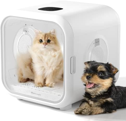 HomeRunPet Automatic Cat Dryer, 40dB Ultra Quiet Pet Dryer Box (Drybo Plus) | Vet-Trusted Safety Design, Patented Fresh Air System, Smart Temperature Control, 360° Even Drying for Cats & Small Dogs, 50L