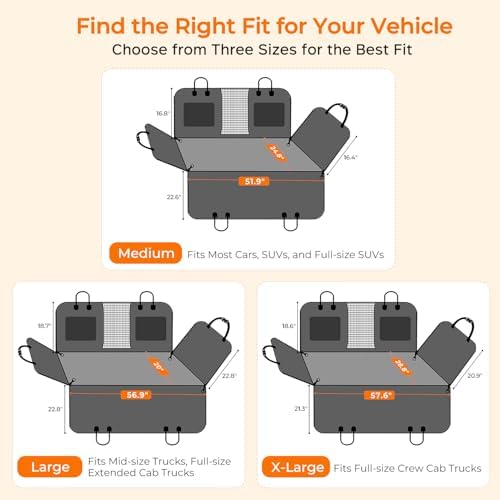 URPOWER PU Leather Back Seat Extender - Hard Bottom Dog Seat Cover