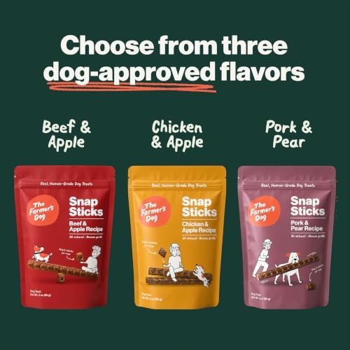The Farmer's Dog Snap Sticks, Human Grade Dog Treats, Beef & Apple 3oz