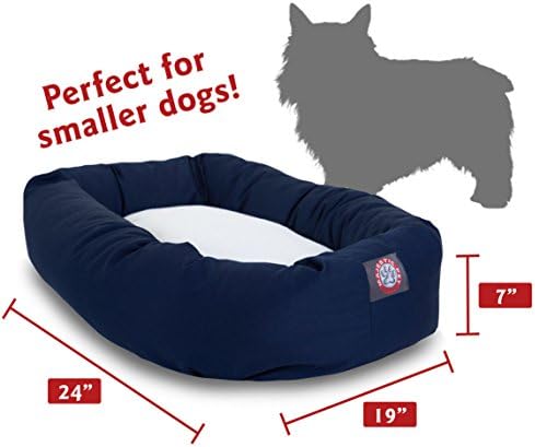 24 inch Blue & Sherpa Bagel Dog Bed By Majestic Pet Products