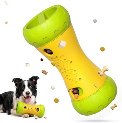 Treat Dispensing Dog Puzzle Toy, Interactive Dog Toys, Yellow | Mental Stimulating Slow Feeder, Boredom Relief, Enrichment Dog Toys to Keep Them Busy, For Small Medium Large Dogs