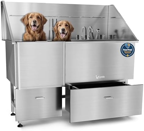KANIS Professional Dog Washing Station 304 Stainless Steel Pet Wash Sink