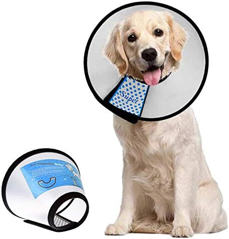 Supet Dog Cone Collar to Stop Licking, Comfortable Elizabeth Recovery Collar for Large Medium Dogs After Surgery, Soft Pet Neck Head Cone Alternative（L）