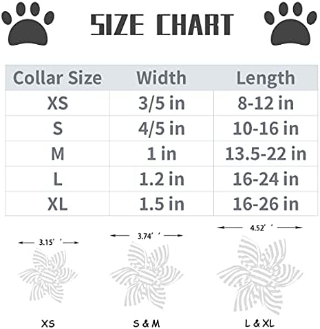 Lionet Paws Dog Collar with Flower, Soft and Comfortable, Adjustable Collar for Puppies and Cats Girl, Neck 8-12 inches