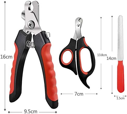 Pet Nail Clippers & Trimmers Set, Razor Sharp, Red