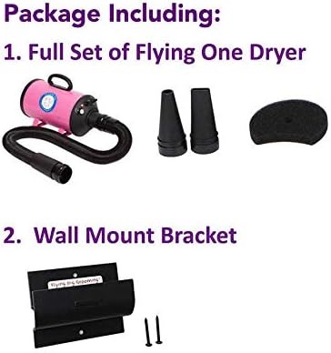 Flying Pig Grooming Flying One Wall Mount Grooming Dryer Kit (Pink)