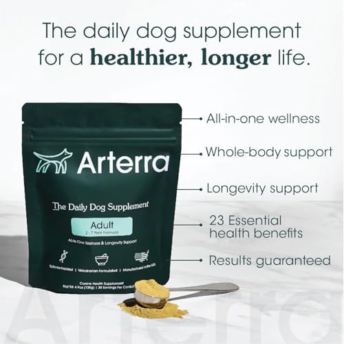 Adult Dog Powder Supplement & Food Topper - 46 Ingredients - 30 Scoops | For Gut, Immune & Brain Health, Daily Longevity Multivitamin for Whole Body Wellness
