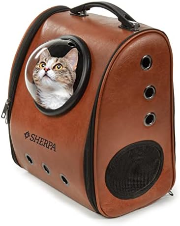 Sherpa Cat Travel Backpack with Bubble View, Airline Approved, Brown