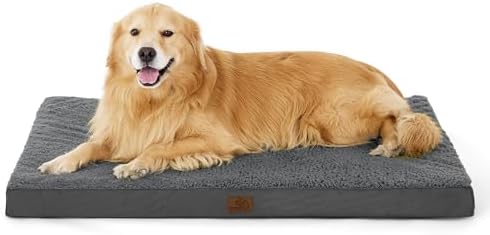 Bedsure XL Dog Bed, Extra Large Pet Bed with Comfy Sherpa,44x32in Dark Grey