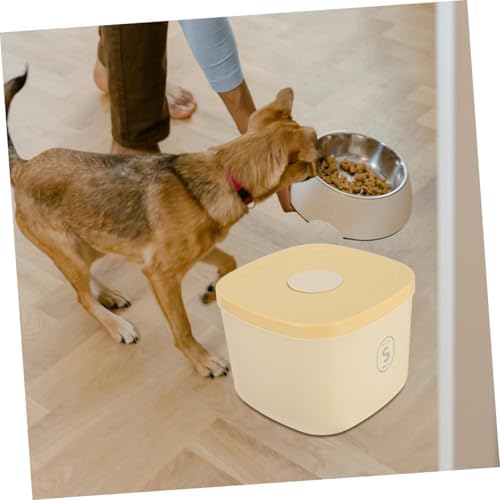 Pet Food Storage Container Airtight Vacuum Sealed Plastic Bin Small Yellow 5l Moisture-proof Cat, Small, Yellow